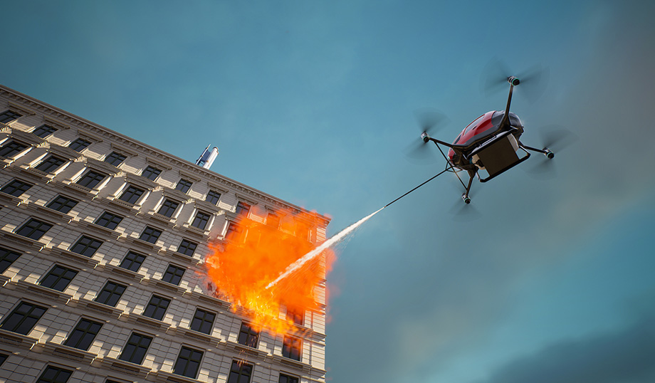 Batteries for fire-fighting drones